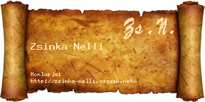 Zsinka Nelli névjegykártya
